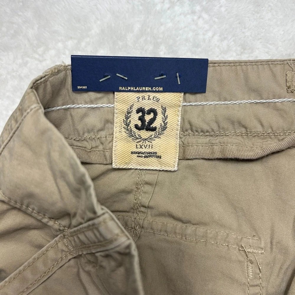 NWT Polo Ralph Lauren Cargo Pants Mens 32 Beige Utility Military Roll Cuff Army